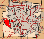 Map of Franklin County, Ohio highlighting Prairie Township